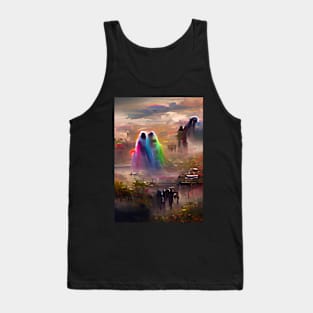 2 PSYCHEDELIC RAINBOW GHOSTS ON HALLOWEEN Tank Top